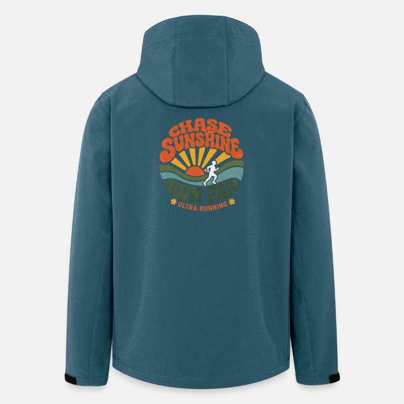Ultralauf – Jage Sonnenschein, Lauf weit - Recycelte Männer Softshell-Jacke von Stanley/Stella - Dunkles Petrol