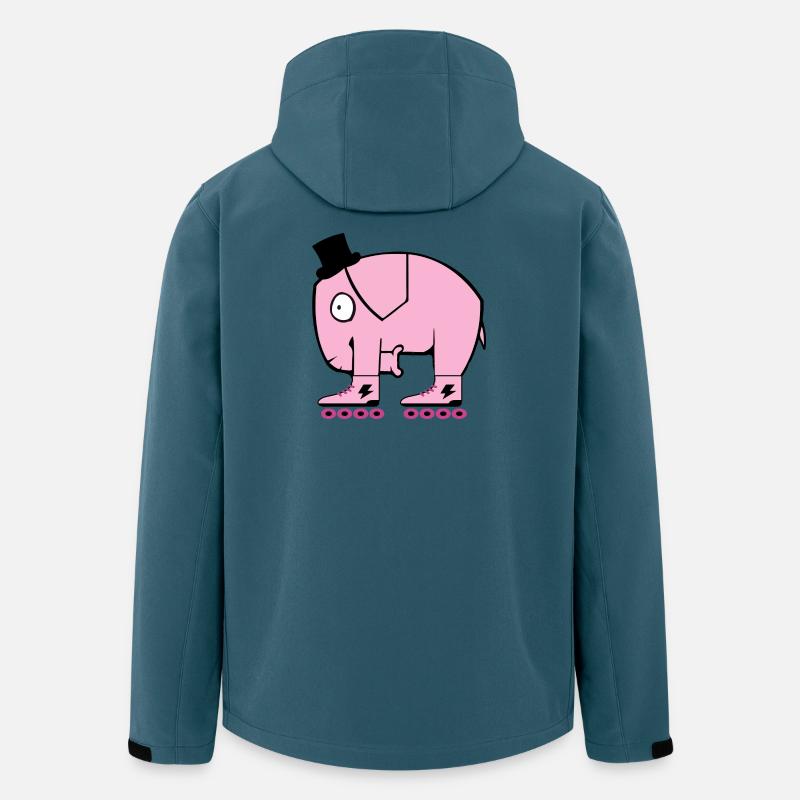 Pinker Elefant - Recycelte Männer Softshell-Jacke von Stanley/Stella - Dunkles Petrol