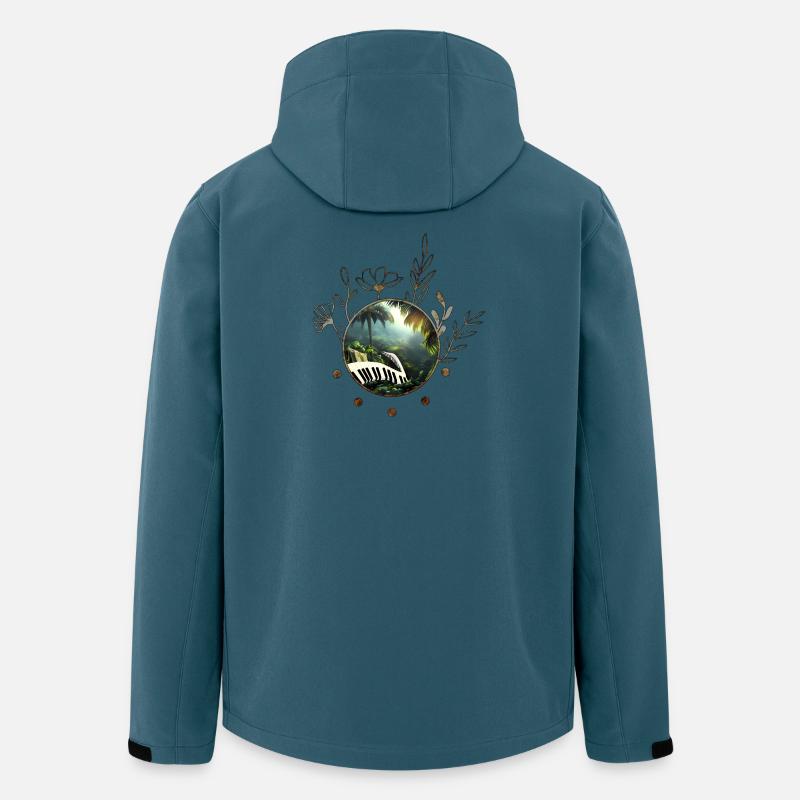 Klavier im Dschungel - Recycelte Männer Softshell-Jacke von Stanley/Stella - Dunkles Petrol