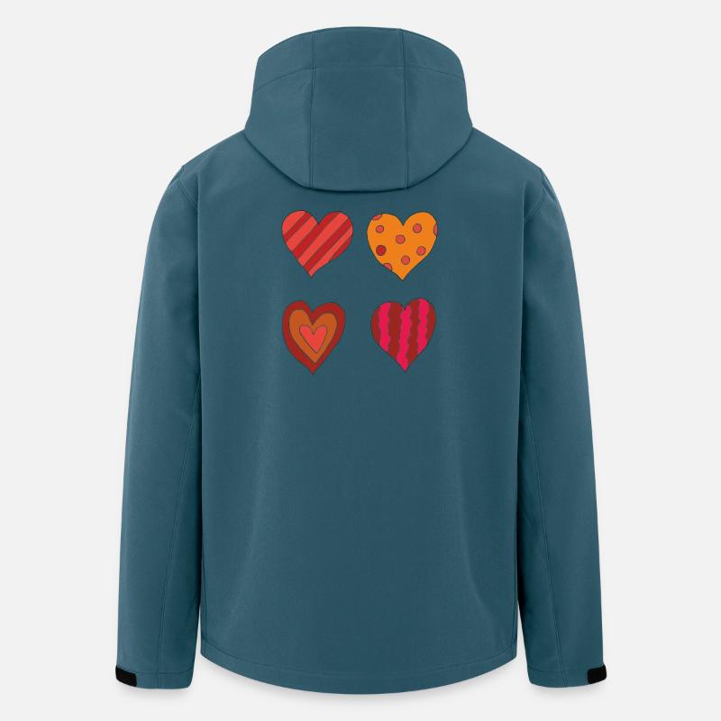 Herzen variation 4er - Recycelte Männer Softshell-Jacke von Stanley/Stella - Dunkles Petrol