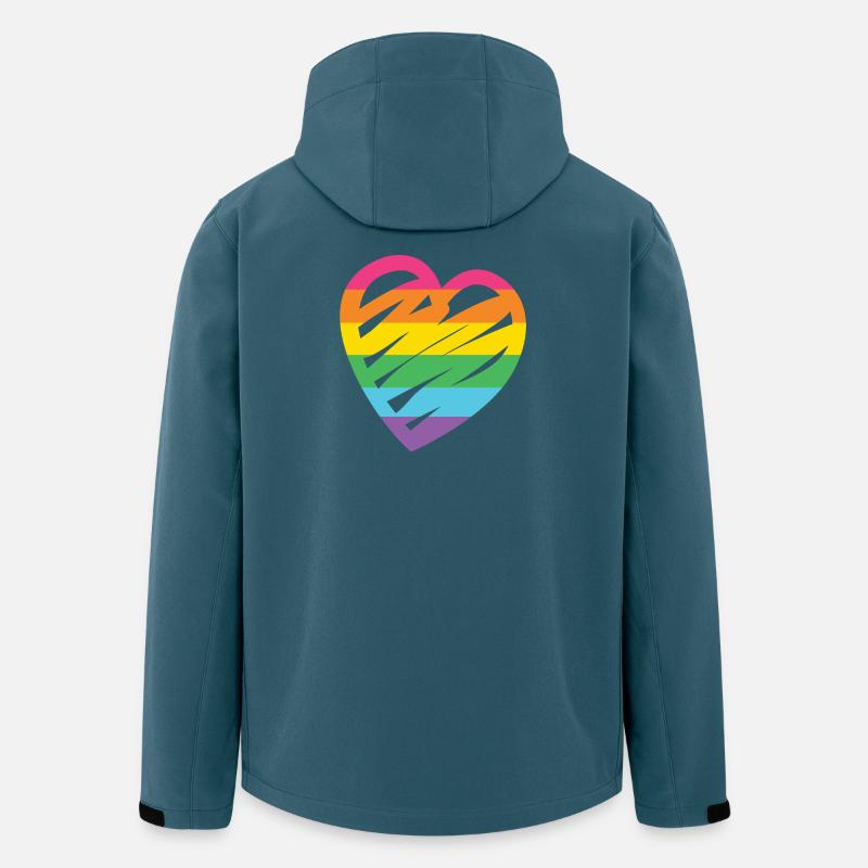 LGBTQ-Regenbogenherz - Recycelte Männer Softshell-Jacke von Stanley/Stella - Dunkles Petrol