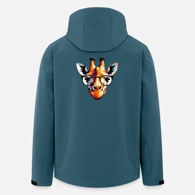Giraffe mit Brille - Recycelte Männer Softshell-Jacke von Stanley/Stella - Dunkles Petrol