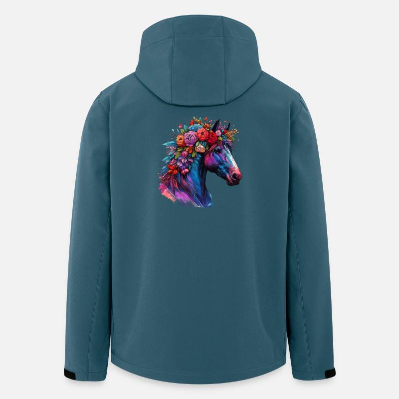 Pferd - Recycelte Männer Softshell-Jacke von Stanley/Stella - Dunkles Petrol