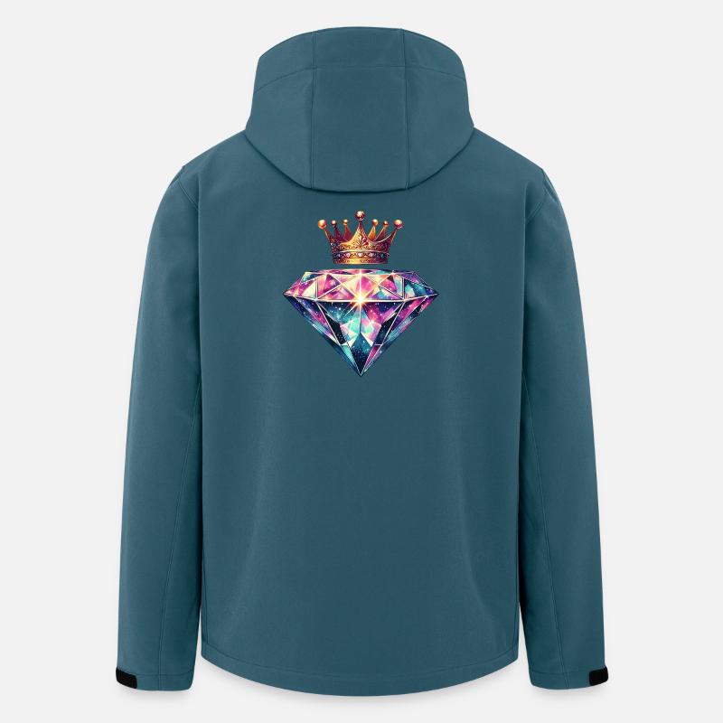 Diamant und Krone - Recycelte Männer Softshell-Jacke von Stanley/Stella - Dunkles Petrol