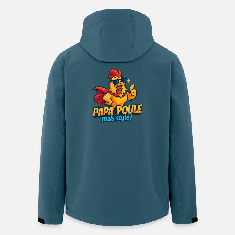 Poulet Style Mode Chic - Veste softshell homme en polyester recyclé Stanley/Stella - bleu pétrole foncé