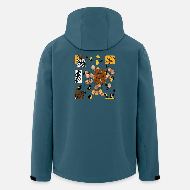 Animal Tier Print Muster - Recycelte Männer Softshell-Jacke von Stanley/Stella - Dunkles Petrol
