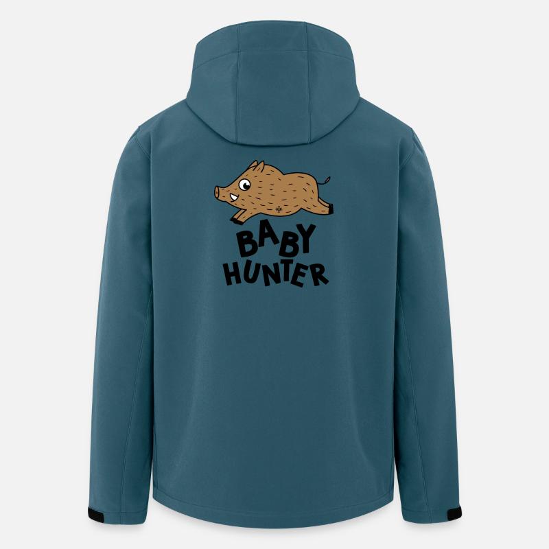 bébé chasseur pour naissance grossesse chasse - Veste softshell homme en polyester recyclé Stanley/Stella - bleu pétrole foncé