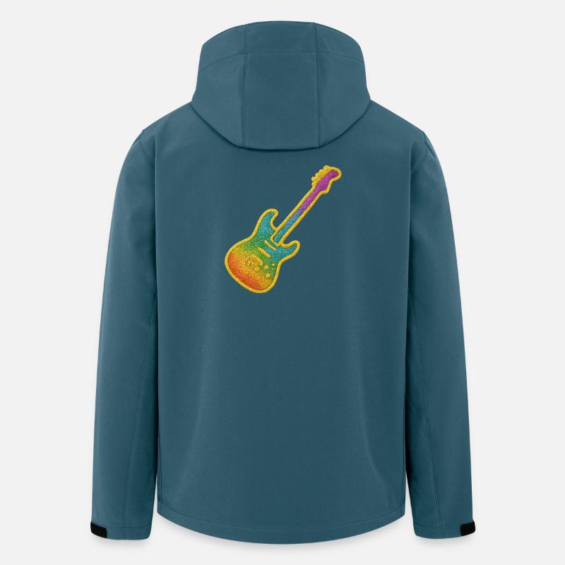 Bunter Glitter-Gitarrenrock Design - Recycelte Männer Softshell-Jacke von Stanley/Stella - Dunkles Petrol