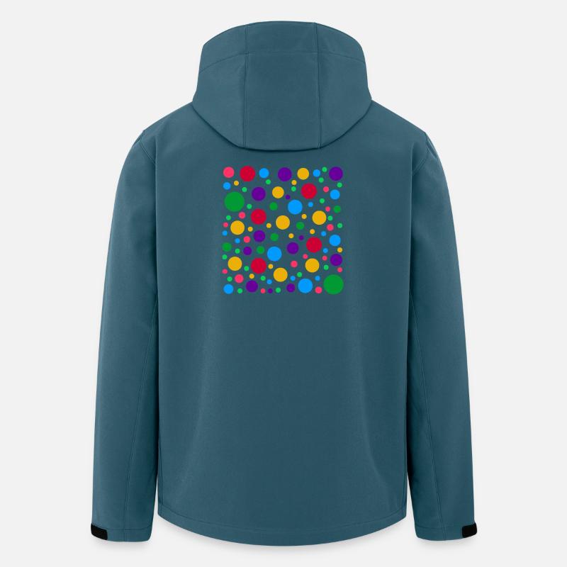 Buntes Polka Dot Muster – hell fleckig gepunktet - Recycelte Männer Softshell-Jacke von Stanley/Stella - Dunkles Petrol