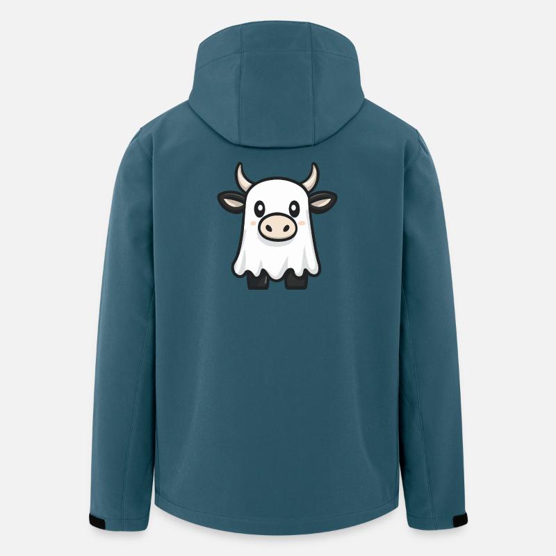 Kuh Halloween Geist - Recycelte Männer Softshell-Jacke von Stanley/Stella - Dunkles Petrol