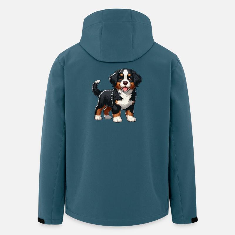 Bouvier Bernois chiot doux - Veste softshell homme en polyester recyclé Stanley/Stella - bleu pétrole foncé