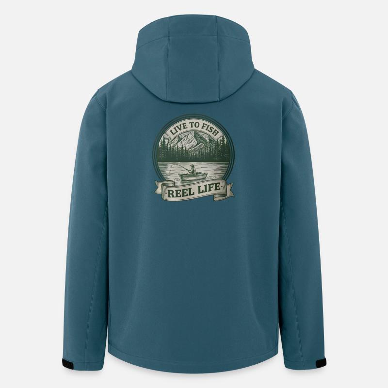 Reel Life Angelabzeichen - Recycelte Männer Softshell-Jacke von Stanley/Stella - Dunkles Petrol
