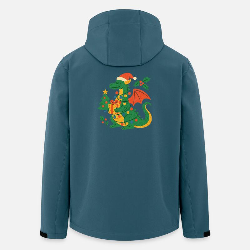 Festlicher Drache mit Geschenken - Recycelte Männer Softshell-Jacke von Stanley/Stella - Dunkles Petrol