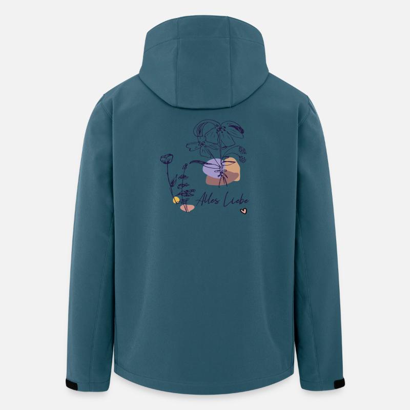 Alles Liebe mit Blumenstrauß - Recycelte Männer Softshell-Jacke von Stanley/Stella - Dunkles Petrol