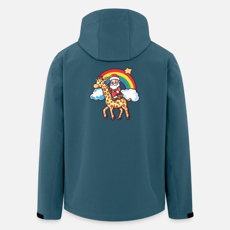 Girafe Père Noël Noël - Veste softshell homme en polyester recyclé Stanley/Stella - bleu pétrole foncé
