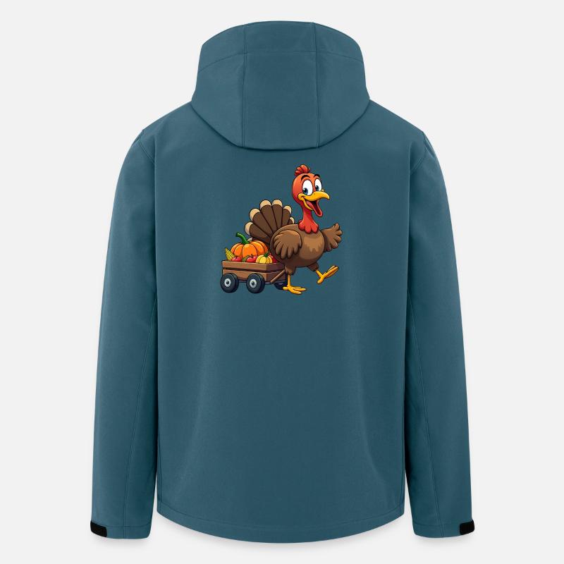 Thanksgiving Lustiger Thanksgiving Truthahn - Recycelte Männer Softshell-Jacke von Stanley/Stella - Dunkles Petrol