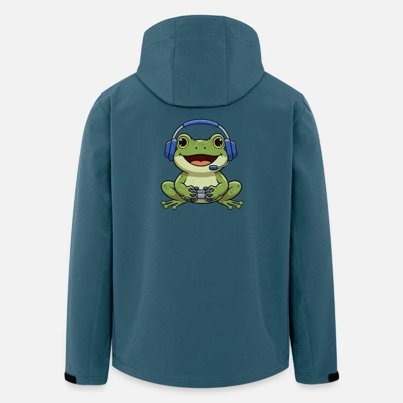 Frosch beim Gamen - Recycelte Männer Softshell-Jacke von Stanley/Stella - Dunkles Petrol