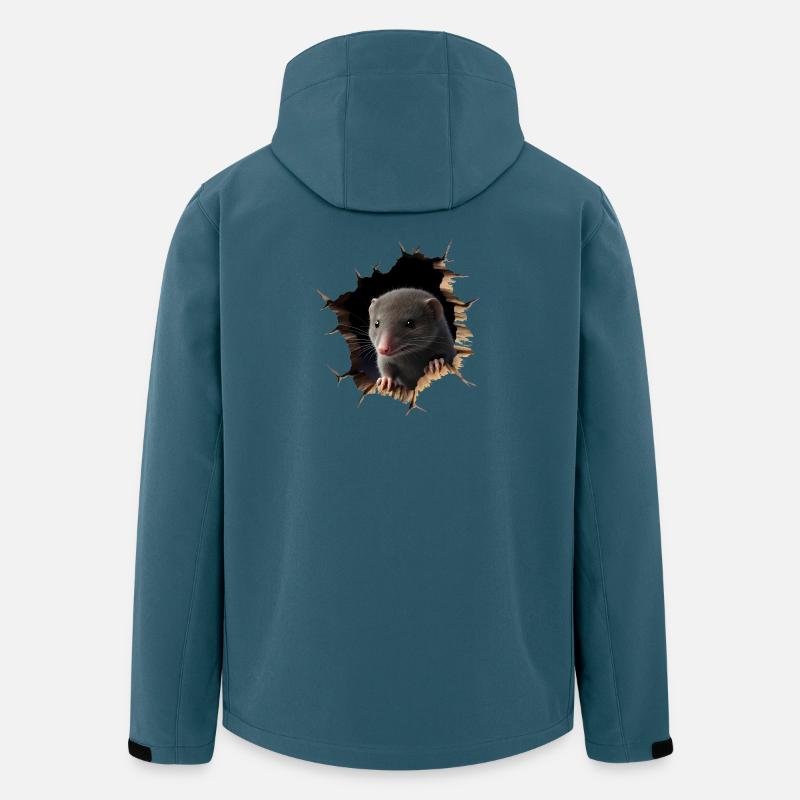 Ratte aus dem Loch - Recycelte Männer Softshell-Jacke von Stanley/Stella - Dunkles Petrol