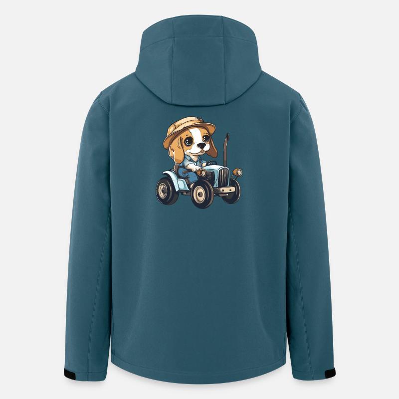 Beagle Hunde Traktor Farmer - Recycelte Männer Softshell-Jacke von Stanley/Stella - Dunkles Petrol