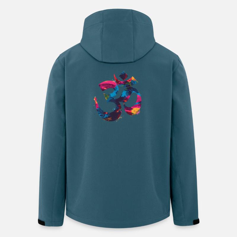 Buntes Om Symbol im Graffiti Style - Recycelte Männer Softshell-Jacke von Stanley/Stella - Dunkles Petrol