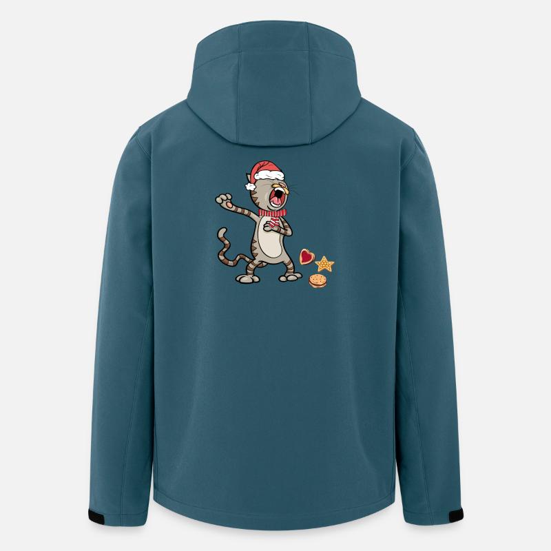 Weihnachtskatze  - Recycelte Männer Softshell-Jacke von Stanley/Stella - Dunkles Petrol