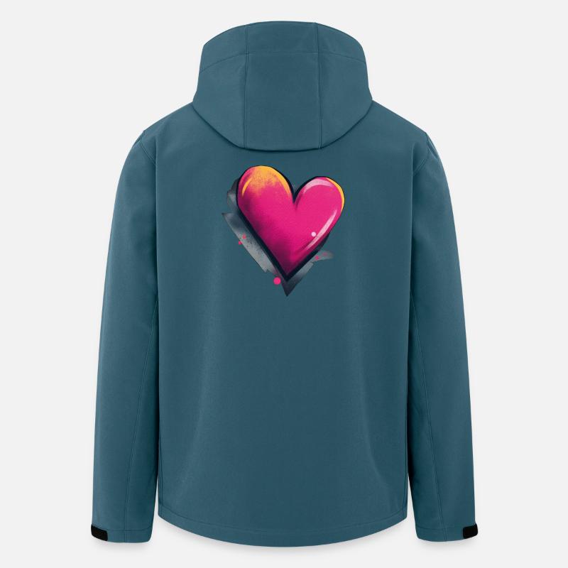 Herz Graffiti - Recycelte Männer Softshell-Jacke von Stanley/Stella - Dunkles Petrol