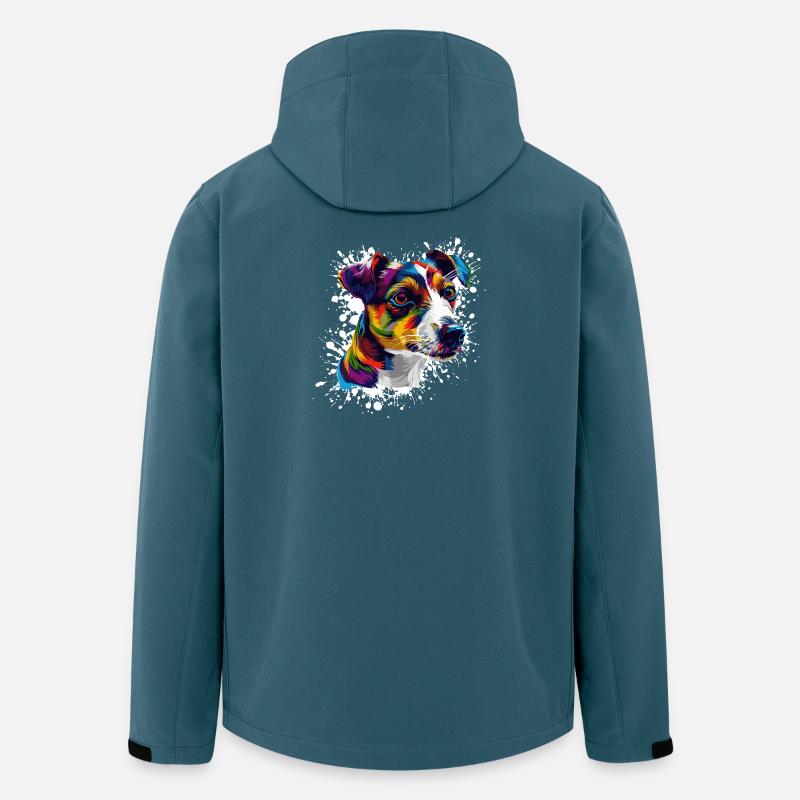 Chien Portrait Chien Éclaboussure - Veste softshell homme en polyester recyclé Stanley/Stella - bleu pétrole foncé