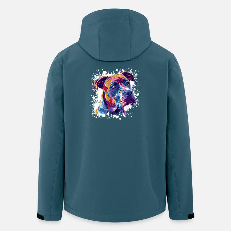 Hund Hundeporträt Splatter - Recycelte Männer Softshell-Jacke von Stanley/Stella - Dunkles Petrol