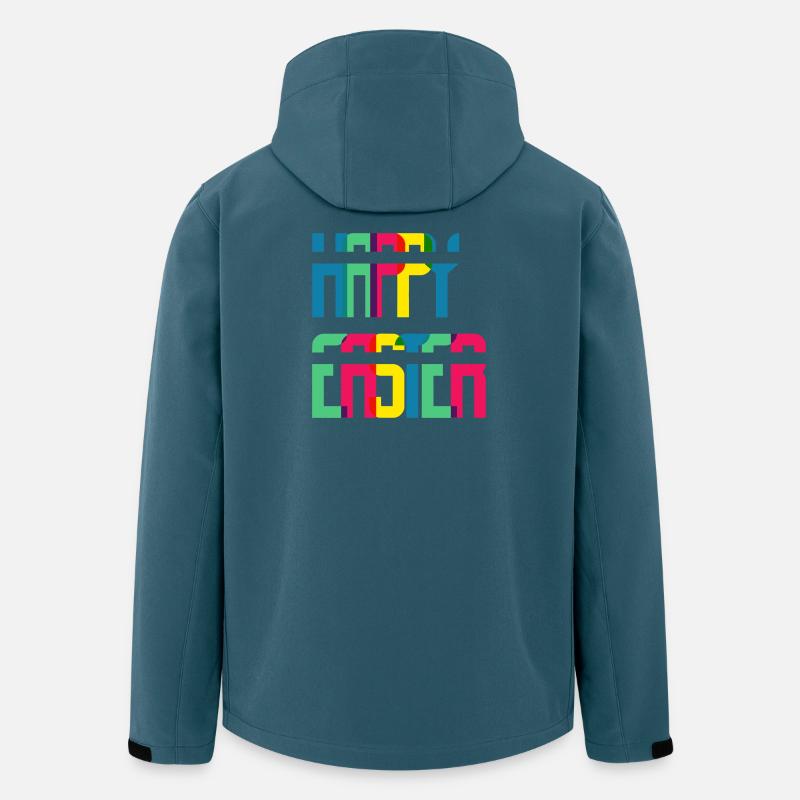 Bunte Retro-Typografie Blockfarben - Recycelte Männer Softshell-Jacke von Stanley/Stella - Dunkles Petrol