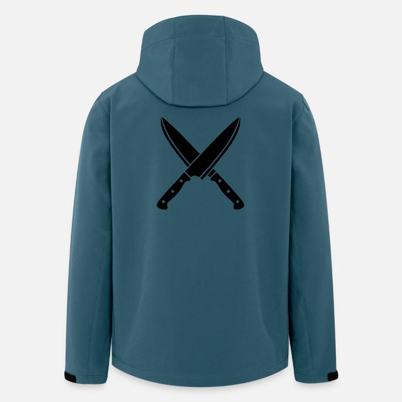 Kreuzige Kochmesser-Silhouette - Recycelte Männer Softshell-Jacke von Stanley/Stella - Dunkles Petrol