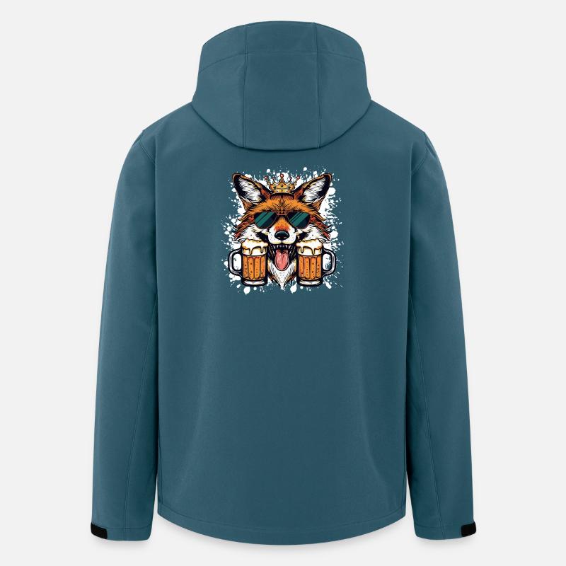 Bière Fox Drôle - Veste softshell homme en polyester recyclé Stanley/Stella - bleu pétrole foncé