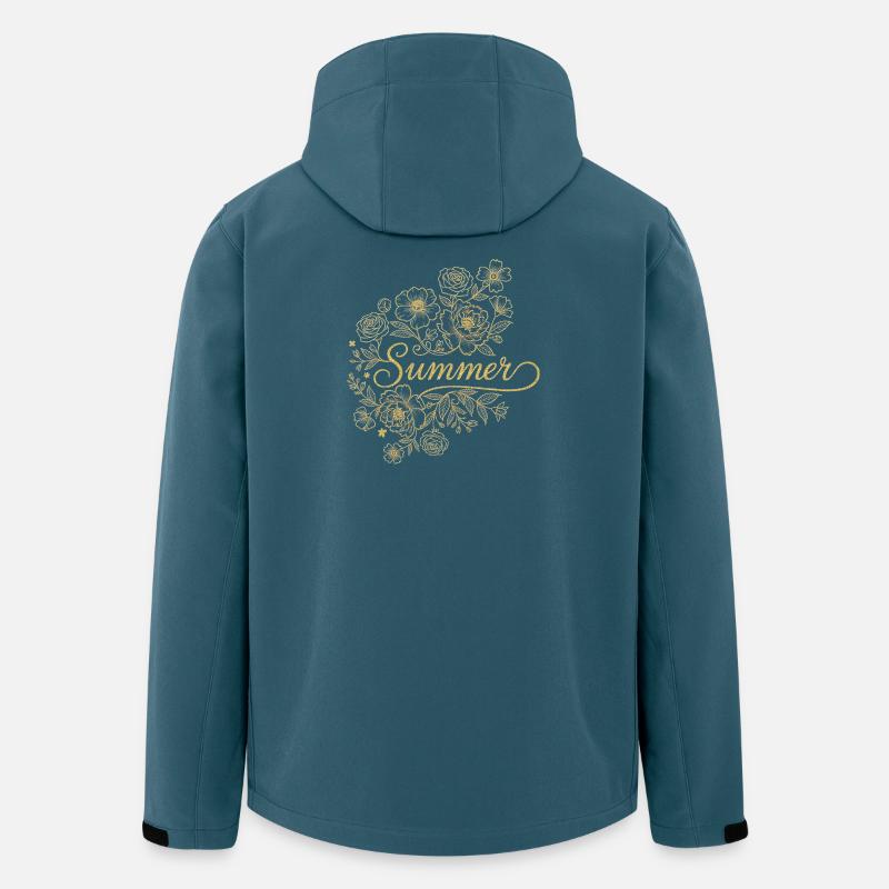 Été des Fleurs Dorées - Veste softshell homme en polyester recyclé Stanley/Stella - bleu pétrole foncé