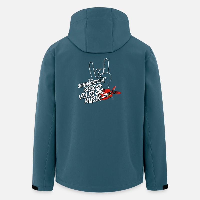 Schnackseln, Bier & Volksmusik | ZiachON! - Recycelte Männer Softshell-Jacke von Stanley/Stella - Dunkles Petrol