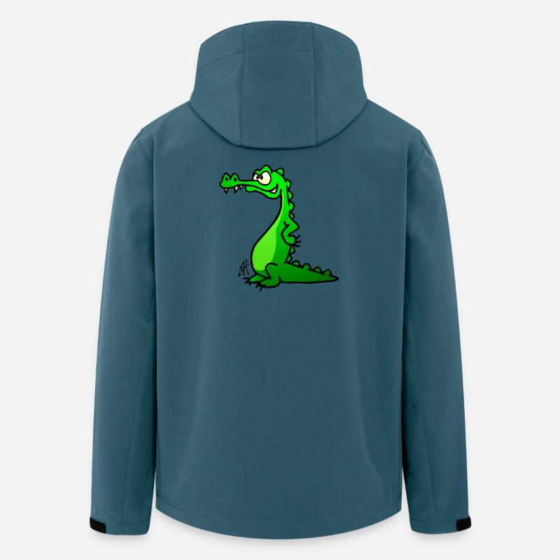 Krokodil in voller Farbe - Recycelte Männer Softshell-Jacke von Stanley/Stella - Dunkles Petrol