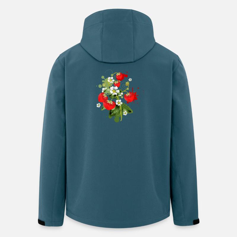 Erdbeeren Pflanze mit Erdbeeren Blüte Graffiti - Recycelte Männer Softshell-Jacke von Stanley/Stella - Dunkles Petrol