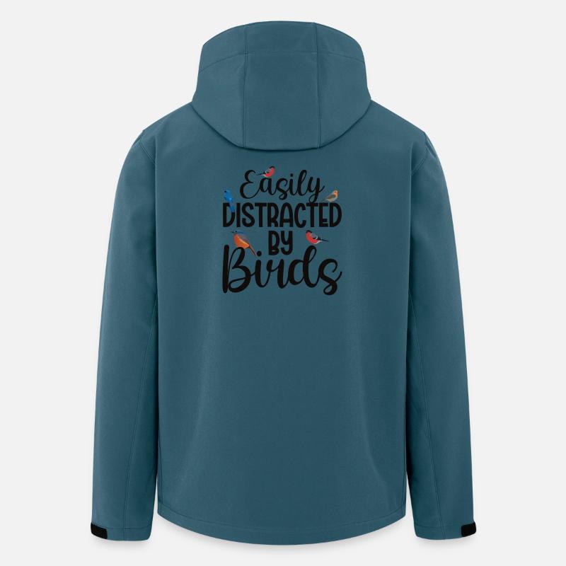 Facilement distrait par les oiseaux - Veste softshell homme en polyester recyclé Stanley/Stella - bleu pétrole foncé
