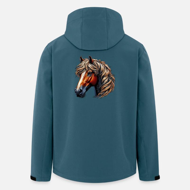 Pferd - Recycelte Männer Softshell-Jacke von Stanley/Stella - Dunkles Petrol