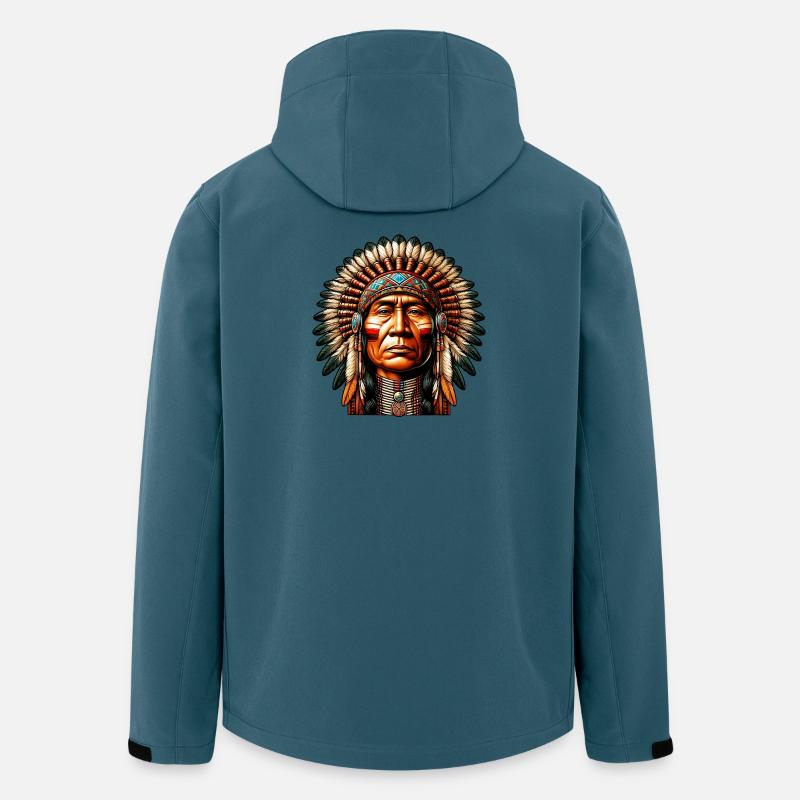 Amérindien Peau rouge d’Amérique - Veste softshell homme en polyester recyclé Stanley/Stella - bleu pétrole foncé