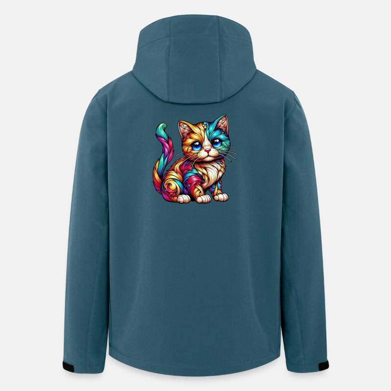 Chat - Veste softshell homme en polyester recyclé Stanley/Stella - bleu pétrole foncé