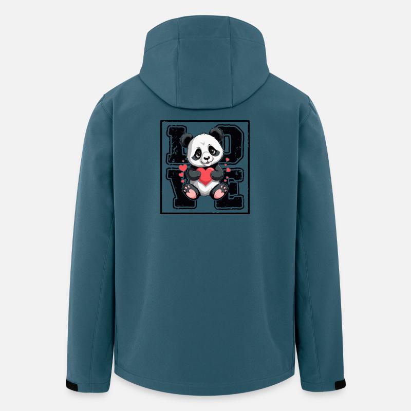 Panda Liebe - Recycelte Männer Softshell-Jacke von Stanley/Stella - Dunkles Petrol