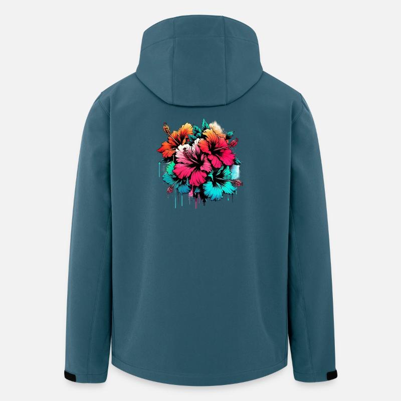 Hibiskusblüten - Recycelte Männer Softshell-Jacke von Stanley/Stella - Dunkles Petrol