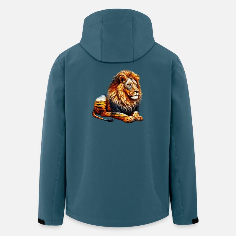 Löwe - Recycelte Männer Softshell-Jacke von Stanley/Stella - Dunkles Petrol