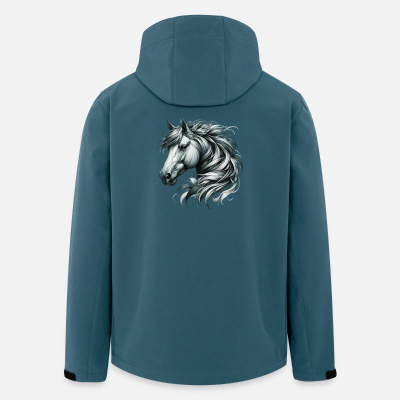 Pferd - Recycelte Männer Softshell-Jacke von Stanley/Stella - Dunkles Petrol