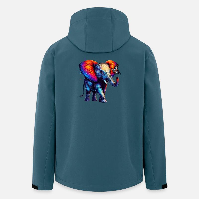 Elefant und Schmetterling - Recycelte Männer Softshell-Jacke von Stanley/Stella - Dunkles Petrol