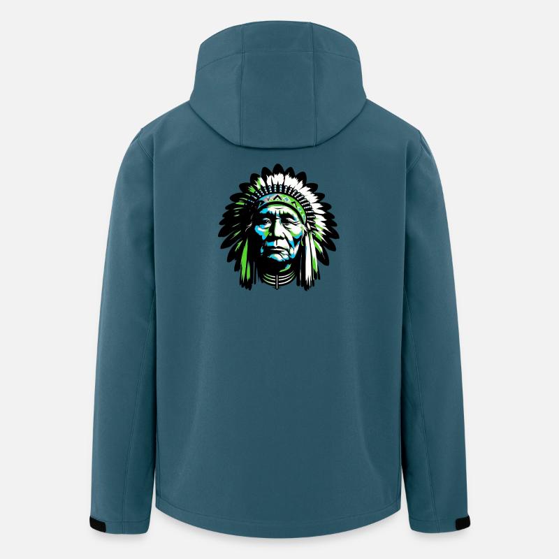 Amerikanisch, Indianer, Amerikaner - Recycelte Männer Softshell-Jacke von Stanley/Stella - Dunkles Petrol