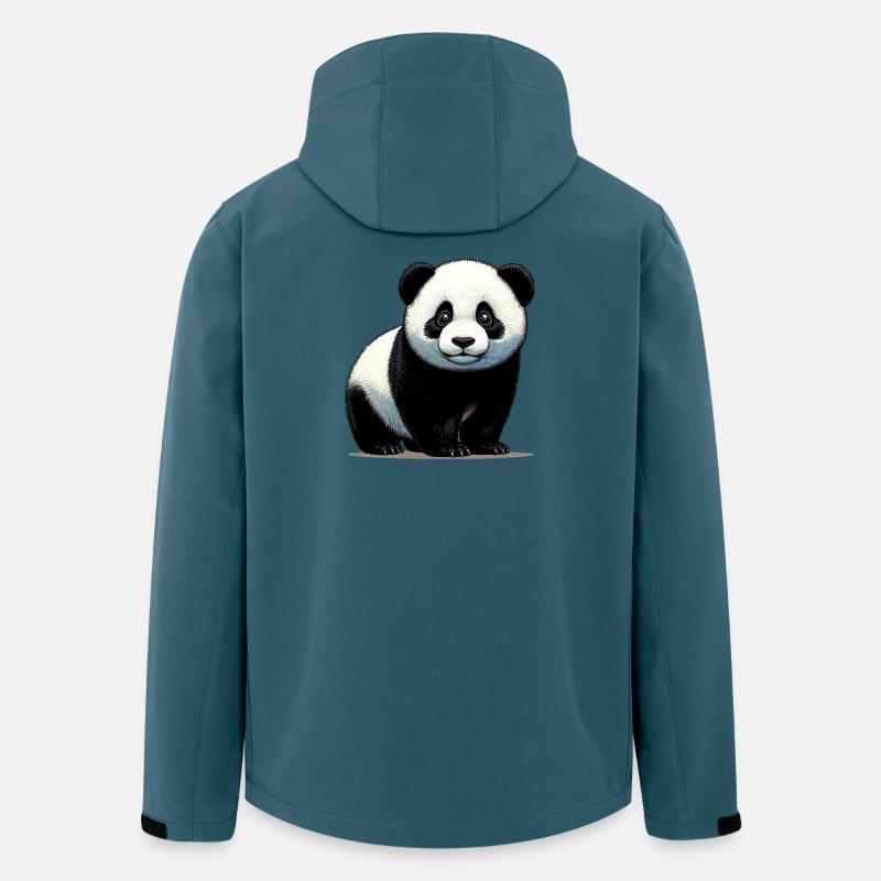 Panda - Recycelte Männer Softshell-Jacke von Stanley/Stella - Dunkles Petrol