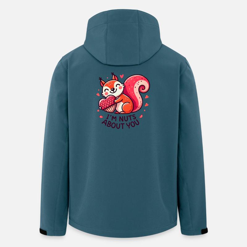 Écureuil noisette avec motif de cœur - Veste softshell homme en polyester recyclé Stanley/Stella - bleu pétrole foncé