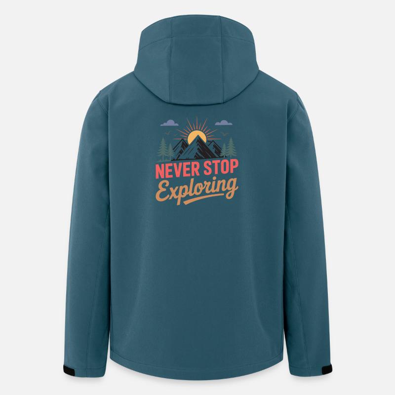 Mountains - Never Stop Exploring - Men’s Recycled Softshell Jacket by Stanley/Stella - stargazer