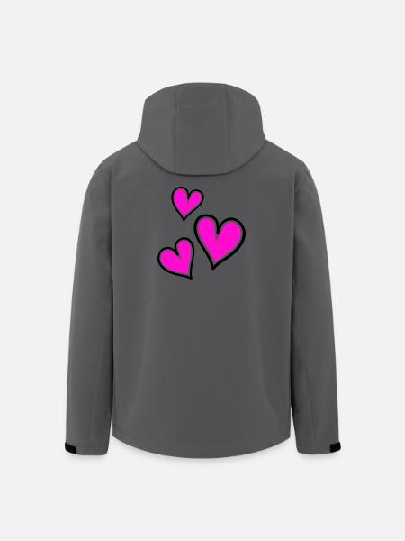 Bright Pink Heart Pattern - Men’s Recycled Softshell Jacket by Stanley/Stella - stargazer