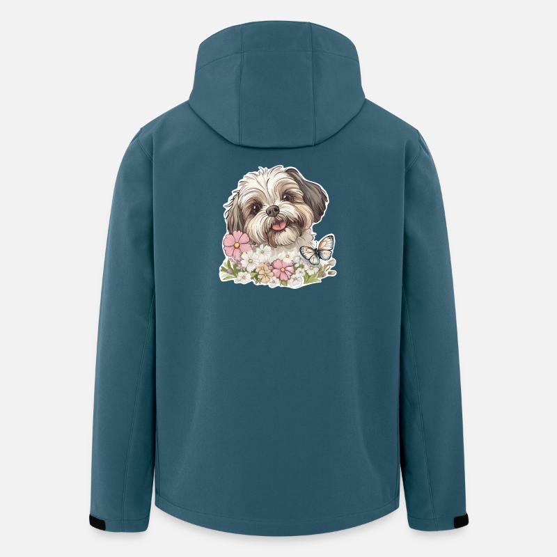 Shih Tzu und Schmetterling - Recycelte Männer Softshell-Jacke von Stanley/Stella - Dunkles Petrol